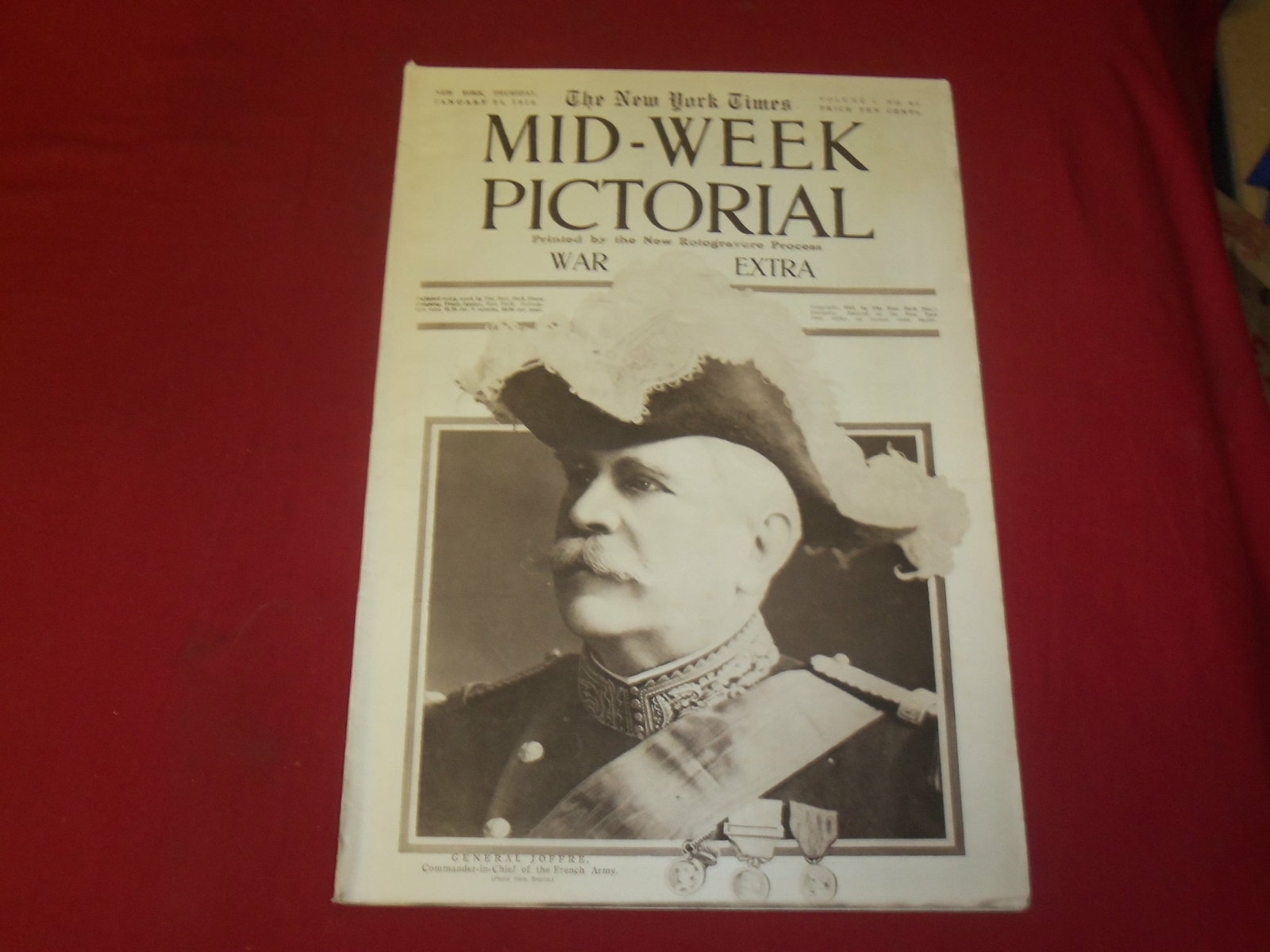 1915 JANUARY 21 NY TIMES PICTORIAL WAR EXTRA SECTION – GENERAL JOFFRE – NP 3944
