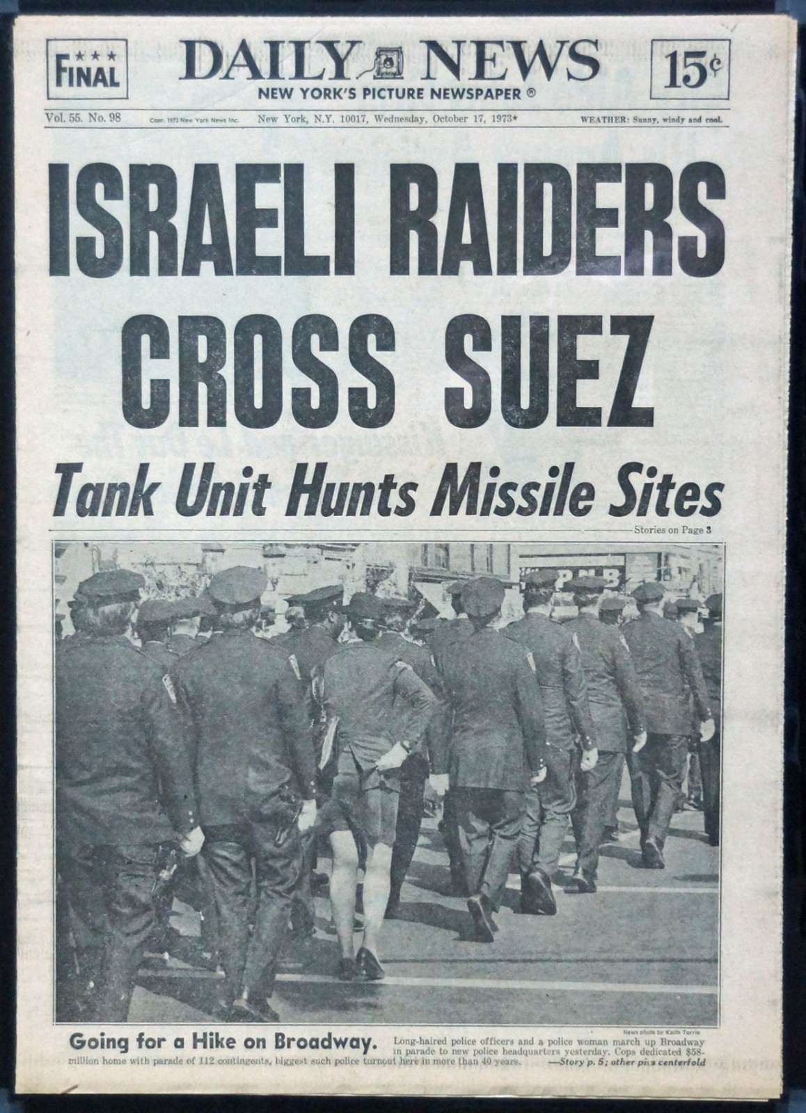 1973 Daily News ISRAELI RAIDERS CROSS SUEZ Tank Unit Hunts Missile Sites
