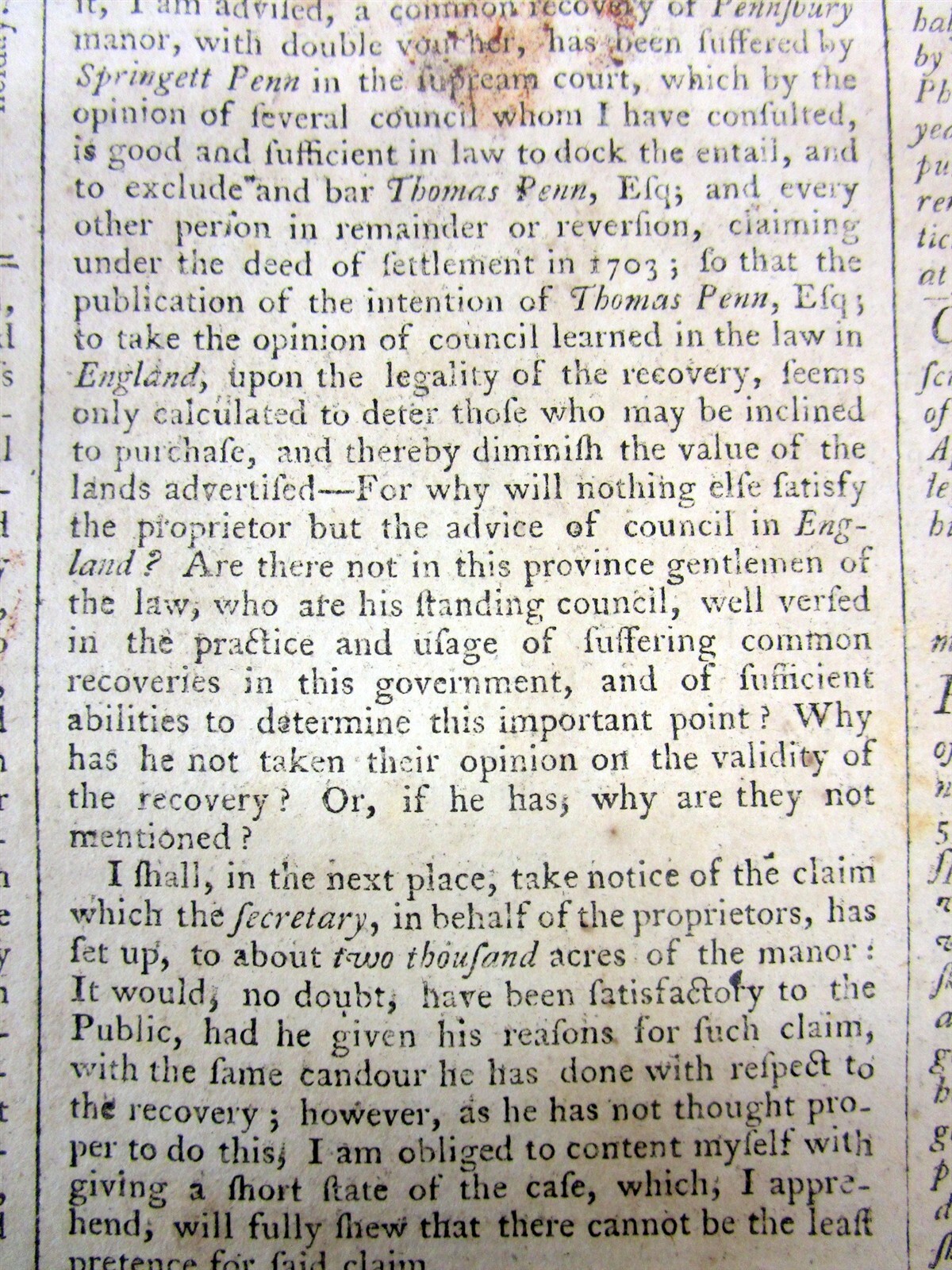1767 Colonial PHILADELPHIA newspaper & extra WILLIAM PENN founding PENNSYLVANIA