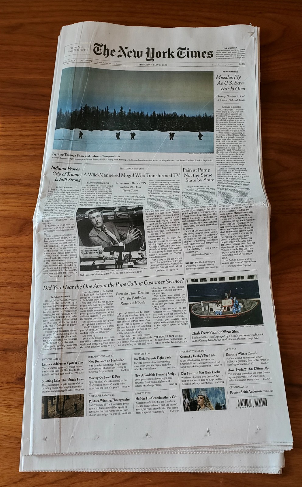 Ted Turner Obituary CNN The New York Times Thursday May 7 2026 UNREAD