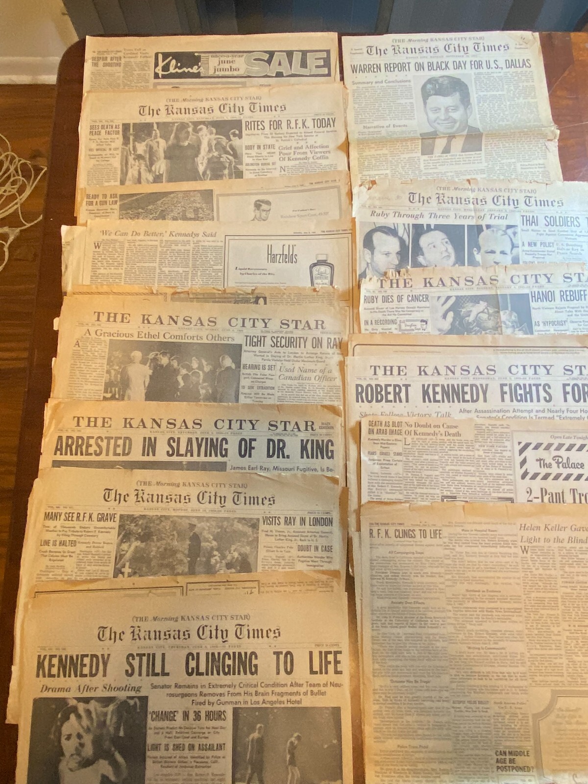 MANY JFK,RFK Newspaper articles/Vintage Magazines/35mm negatives from Dallas