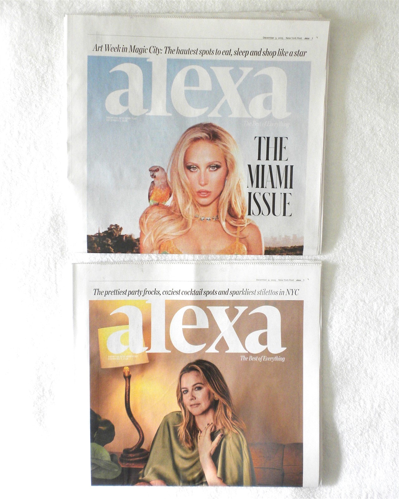 2 NEW YORK POST ALEXA MAGAZINE HOLIDAY ISSUE ART WEEK MIAMI ALIX EARLE 12-2025