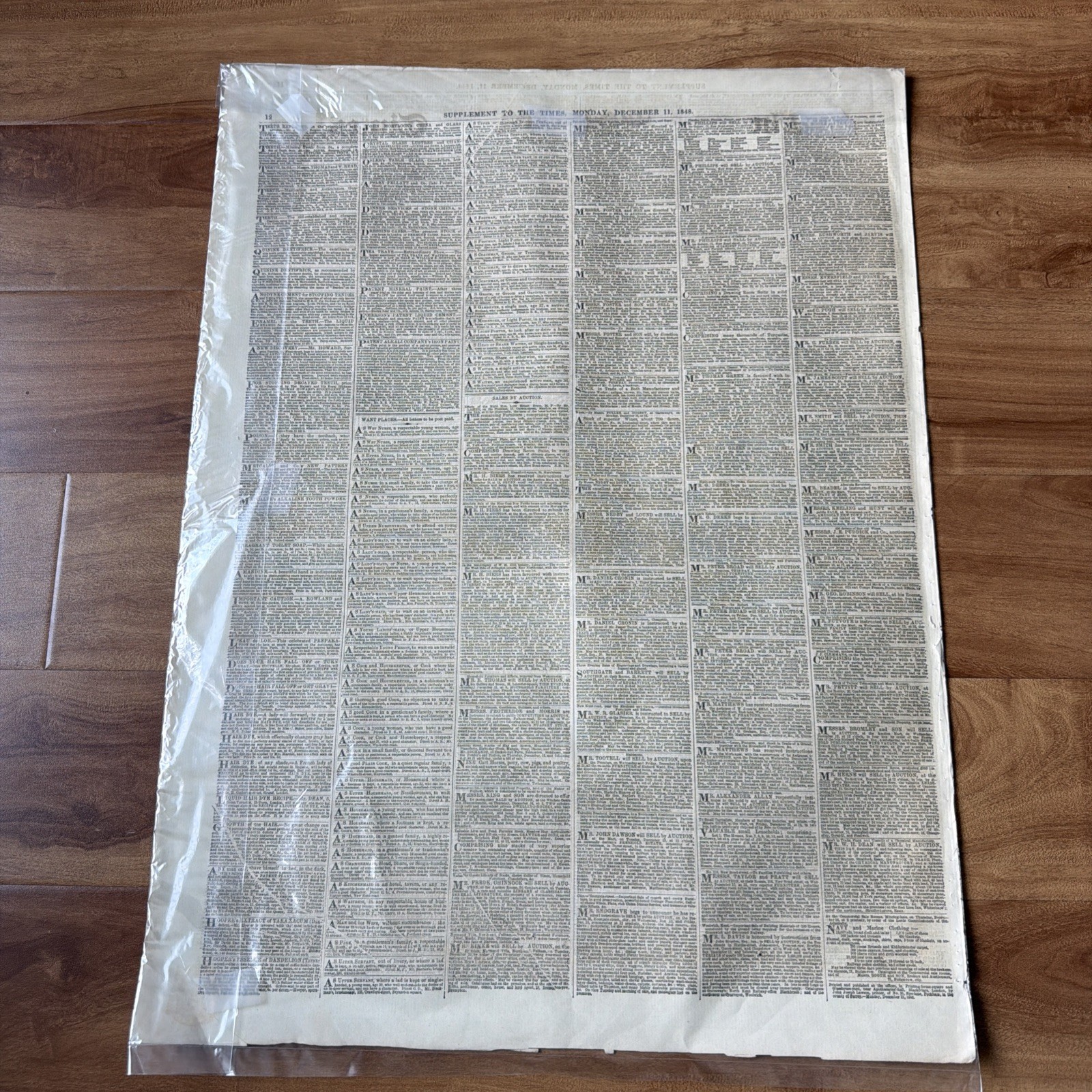 December 11 1848 THE LONDON TIMES Victorian ORIGINAL Newspaper and Supplement