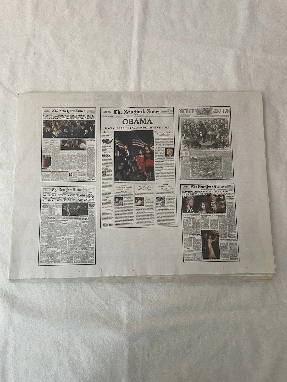 2008 New York Times Obama Rare Commemorative Edition Newsprint Set of 2 Superb!!