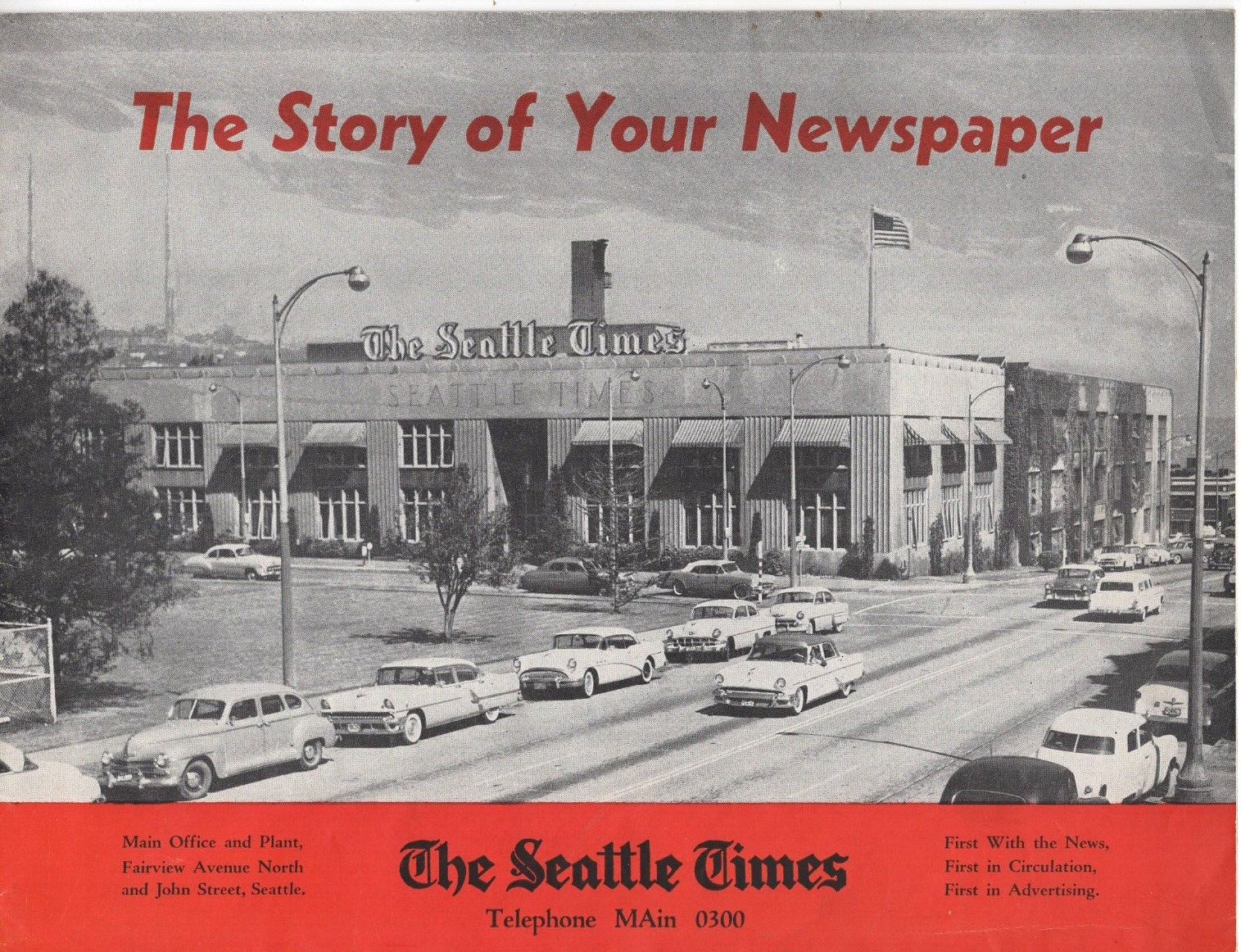 1940’s The Seattle Times – The story of your newspaper booklet 11×8 – 10 pages