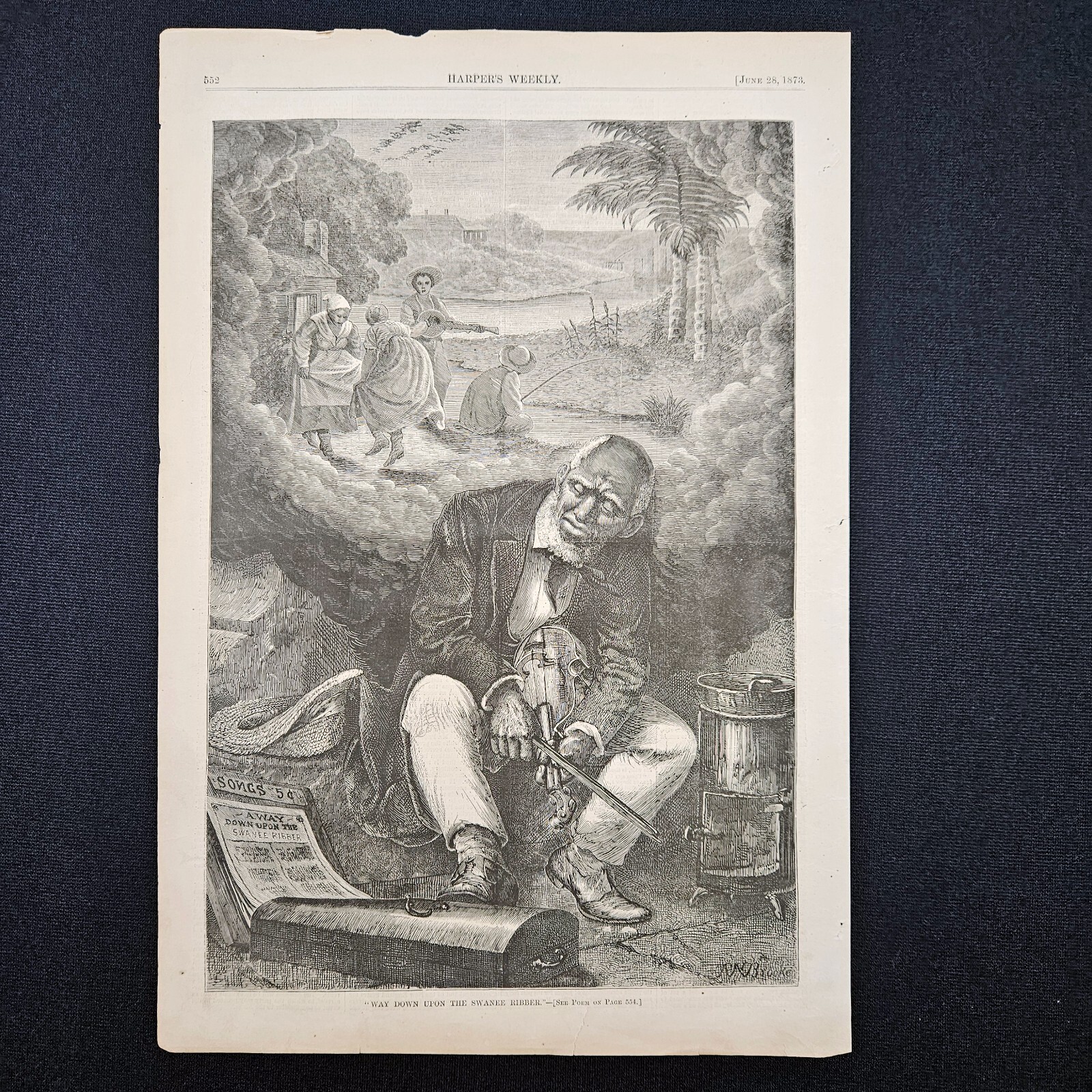Harper’s Weekly, 1873, black memorabilia, music, Way Down Upon The Swanee Ribber