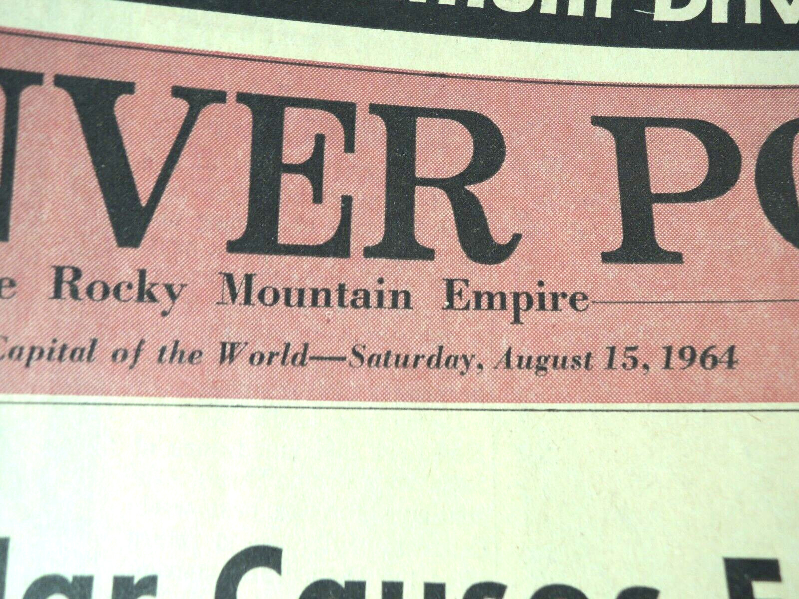 Newspaper 1964 California Plane Crash Mt San Gorgonio Ontario Airpt. Denver Post