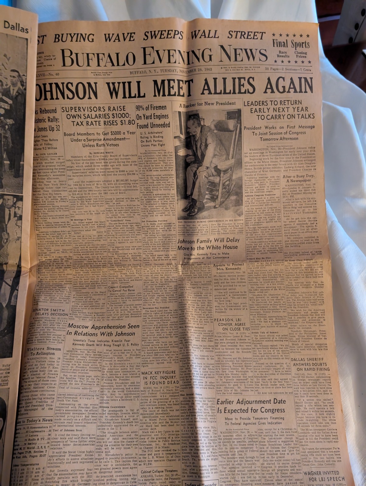 Special Commemorative Edition Of John F. Kennedy 35th President Paper Nov 1963