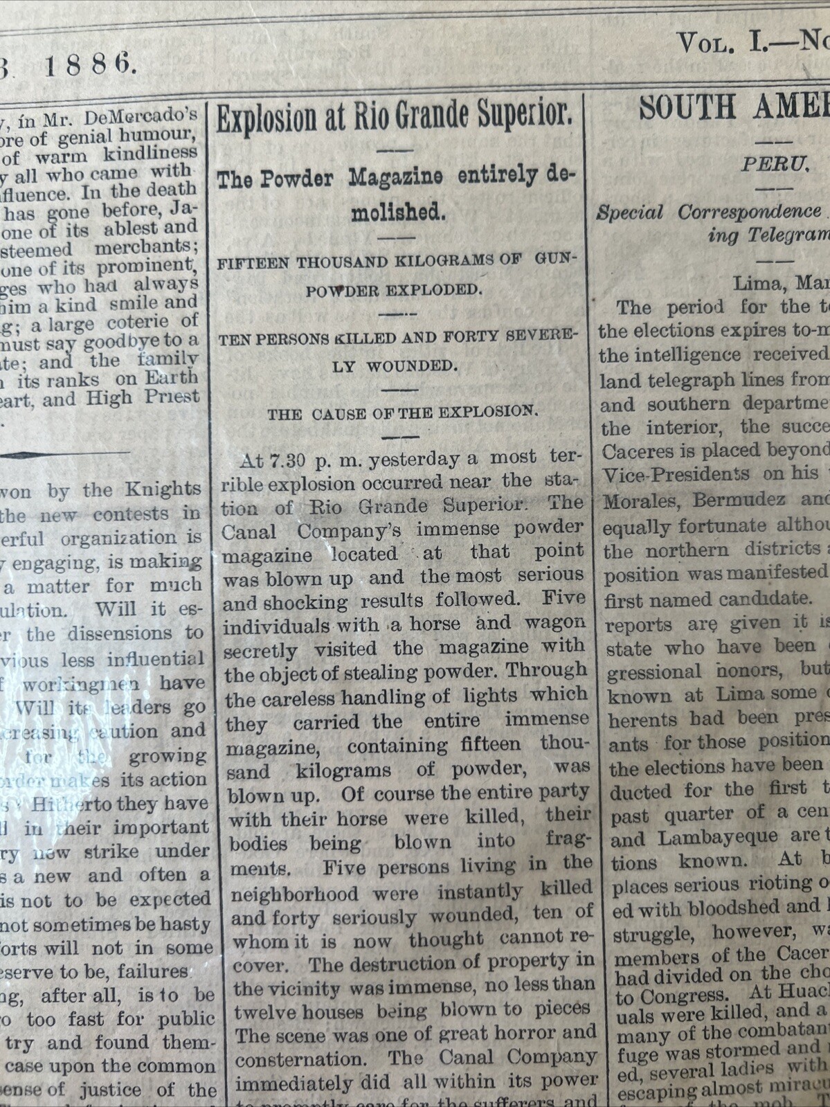 1886 The Evening Telegraph Weekly Edition for South and Central America & More