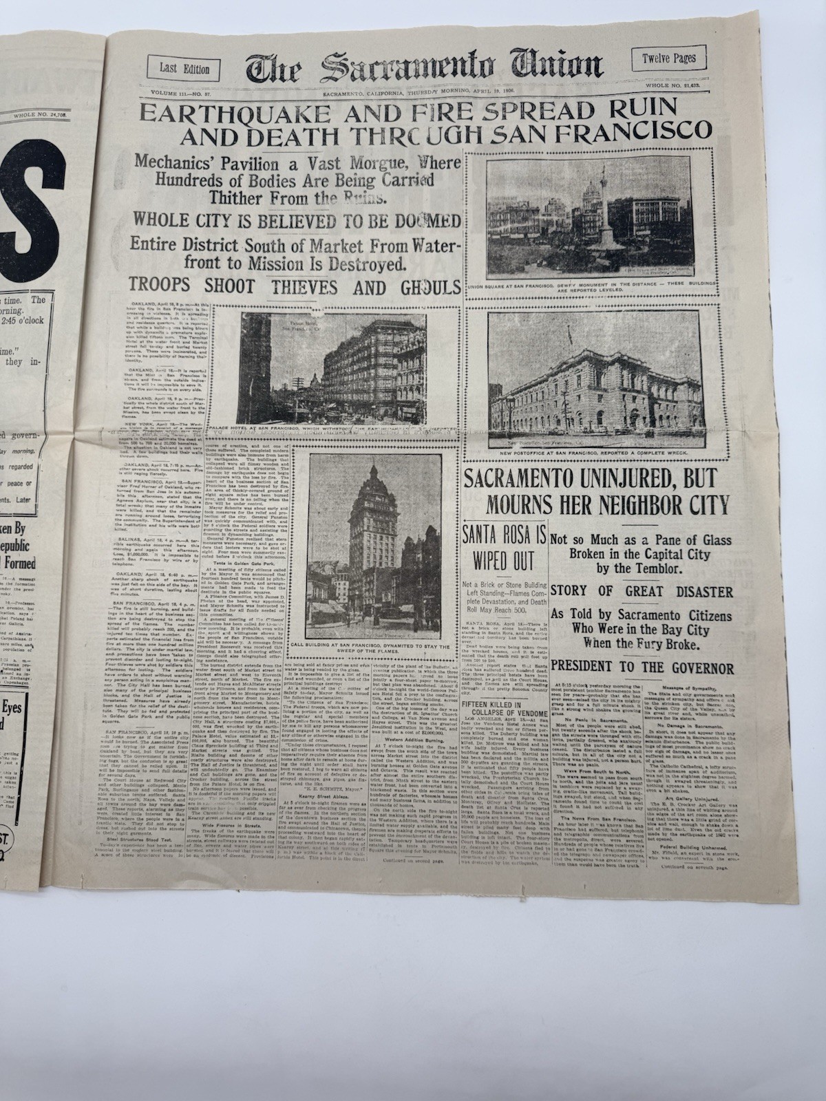 Sacramento Union 142nd Anniversary Commemorative Newspaper 1993 Reprint Edition