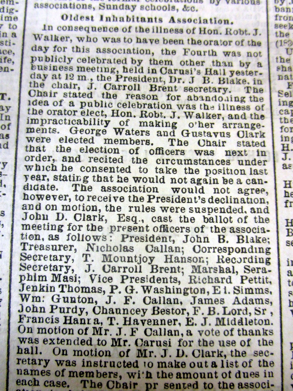 1869 Washington DC newspaper July 4th INDEPENDENCE DAY celebration 155 years ago