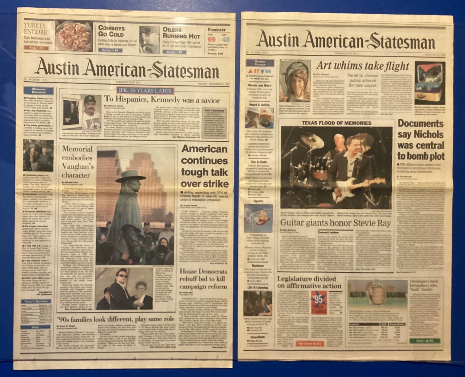 Stevie Ray Vaughan & Jimmie Vaughan Austin American Statesman 1993 & 1995