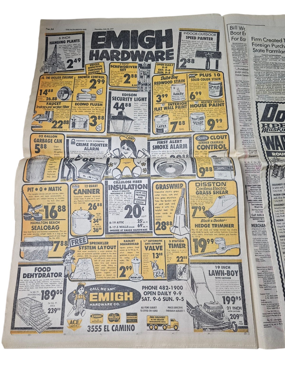 Wayward Kite Fire Chinese Test Bomb Sacramento Bee CA July 28, 1977 Newspaper