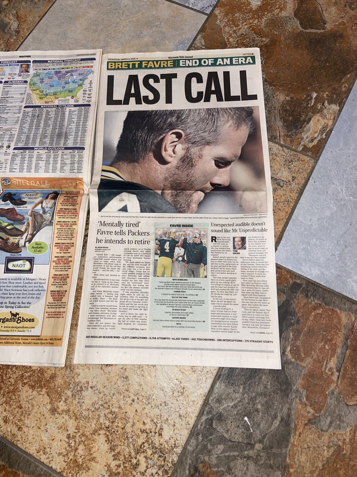 2008 Wisconsin State Journal Brett Favre Commemorative Edition “ Farewell”
