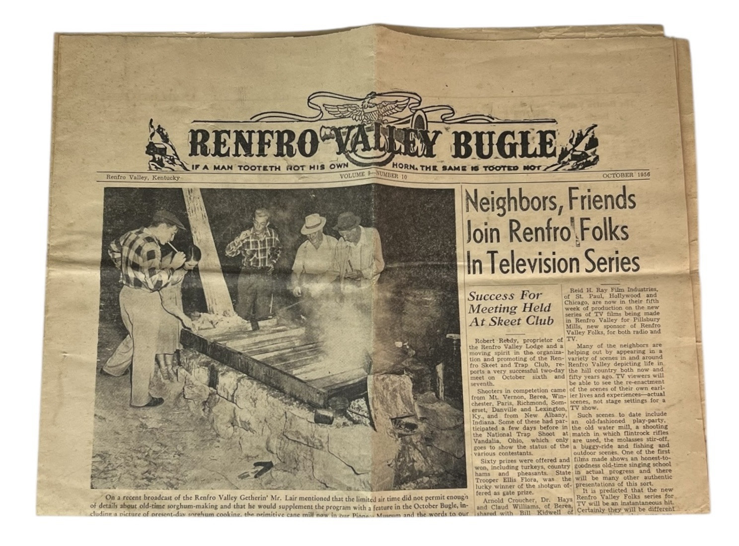 Vtg Renfro Valley Bugle Newspaper Oct 1956 Kentucky Volume 9 Number 10 As Is