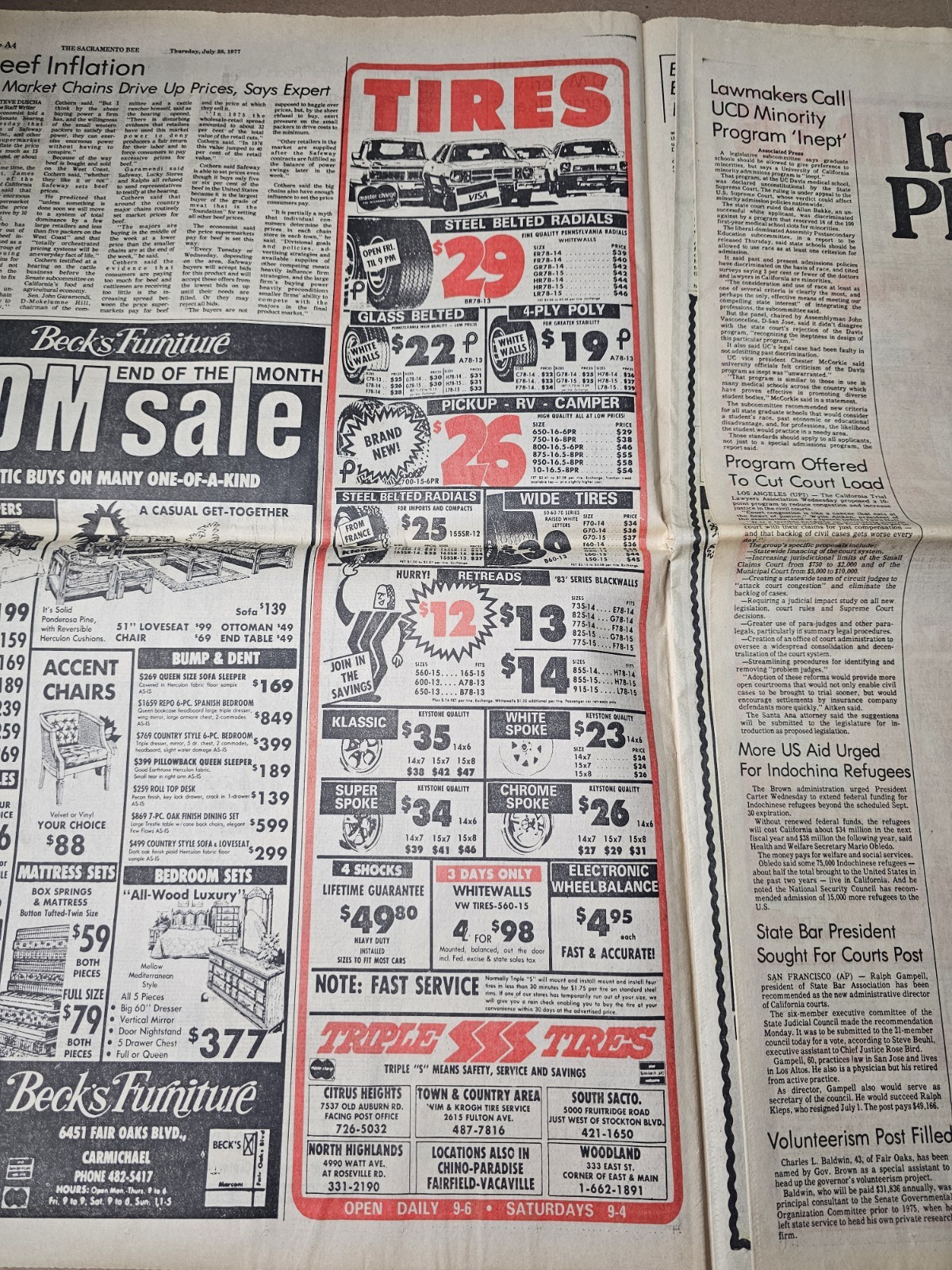 Wayward Kite Fire Chinese Test Bomb Sacramento Bee CA July 28, 1977 Newspaper
