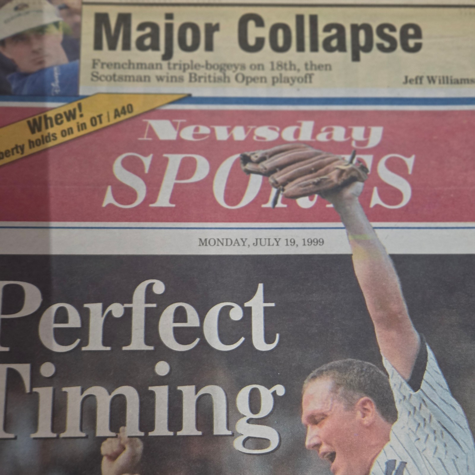 Newsday July 19 1999 JFK Jr Plane Crash Newspaper David Cone Perfect Game