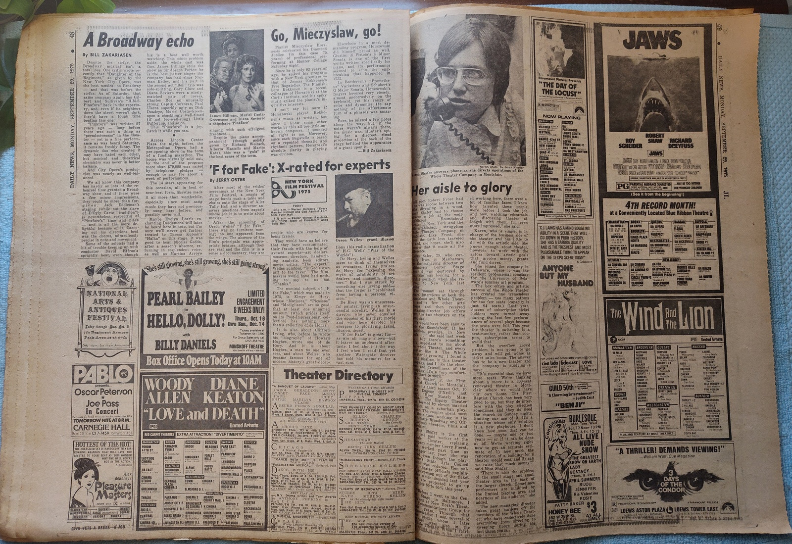 New York Daily News 29 Sept 1975 Plane Crashed in Linden Home Redskins Football+