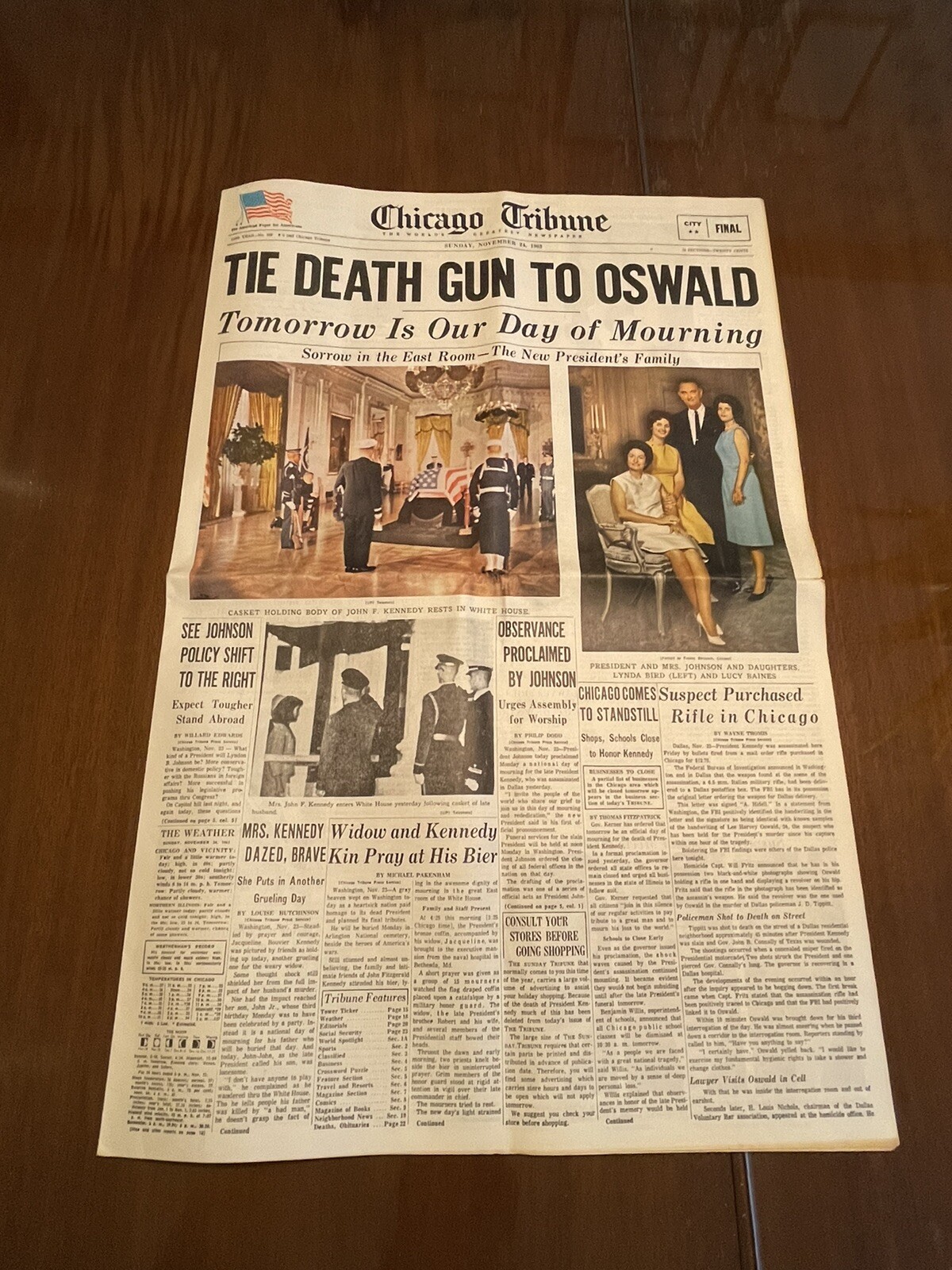 VINTAGE Chicago Tribune Sunday, November 24 1963 JFK TIE DEATH GUN TO OSWALD