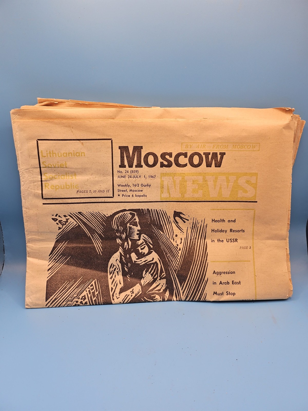 Moscow News 1967, 5 Issues Soviet Union Communism Cold War
