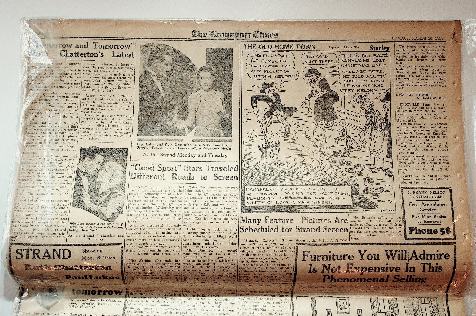 The Kingsport Times Newspaper March 20 1932 Vintage Tennessee News