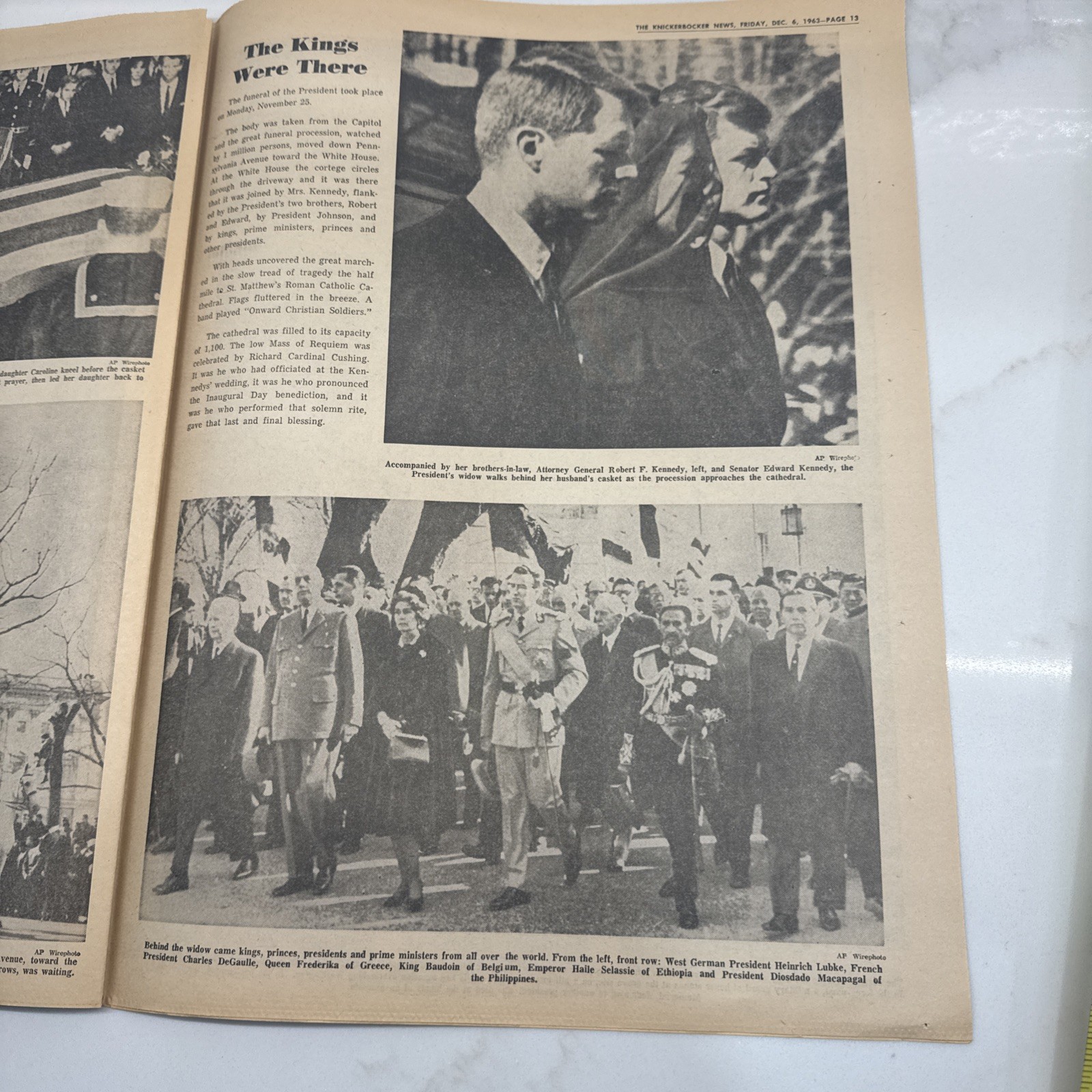 1963 Dec 6 KNICKERBOCKER NEWS Newspaper Special Supplement JFK Death LOT OF 12