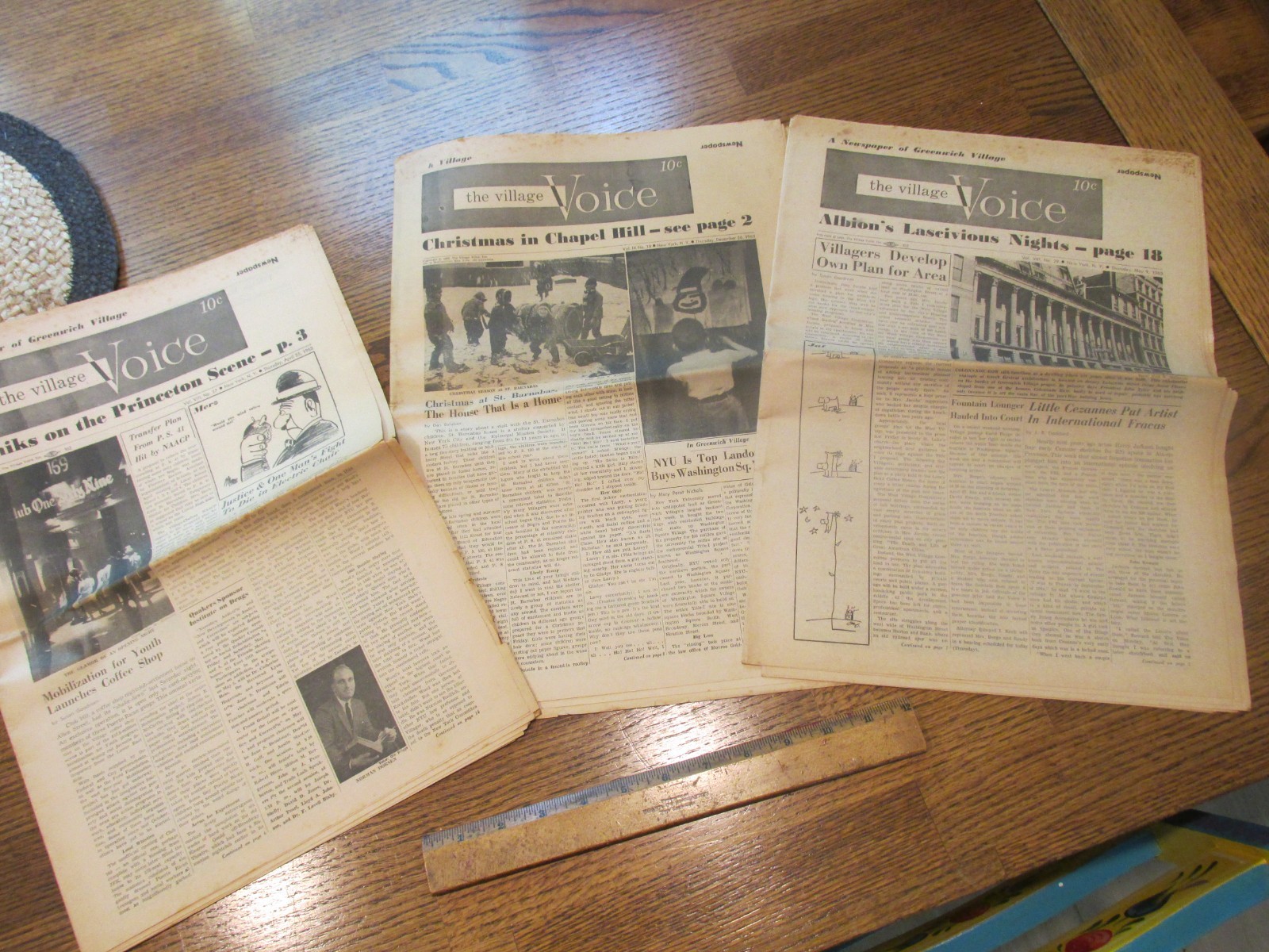 Vintage 1960s Greenwich VILLAGE VOICE Newspaper Lot Politics Art Music Theater a