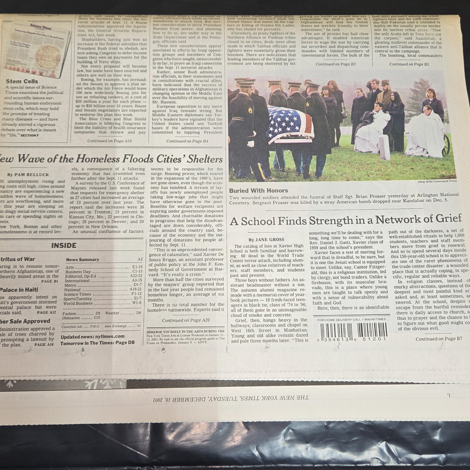 The New York Times December 18 2001 Al Qaeda Fleeing Toward Pakistan Newspaper