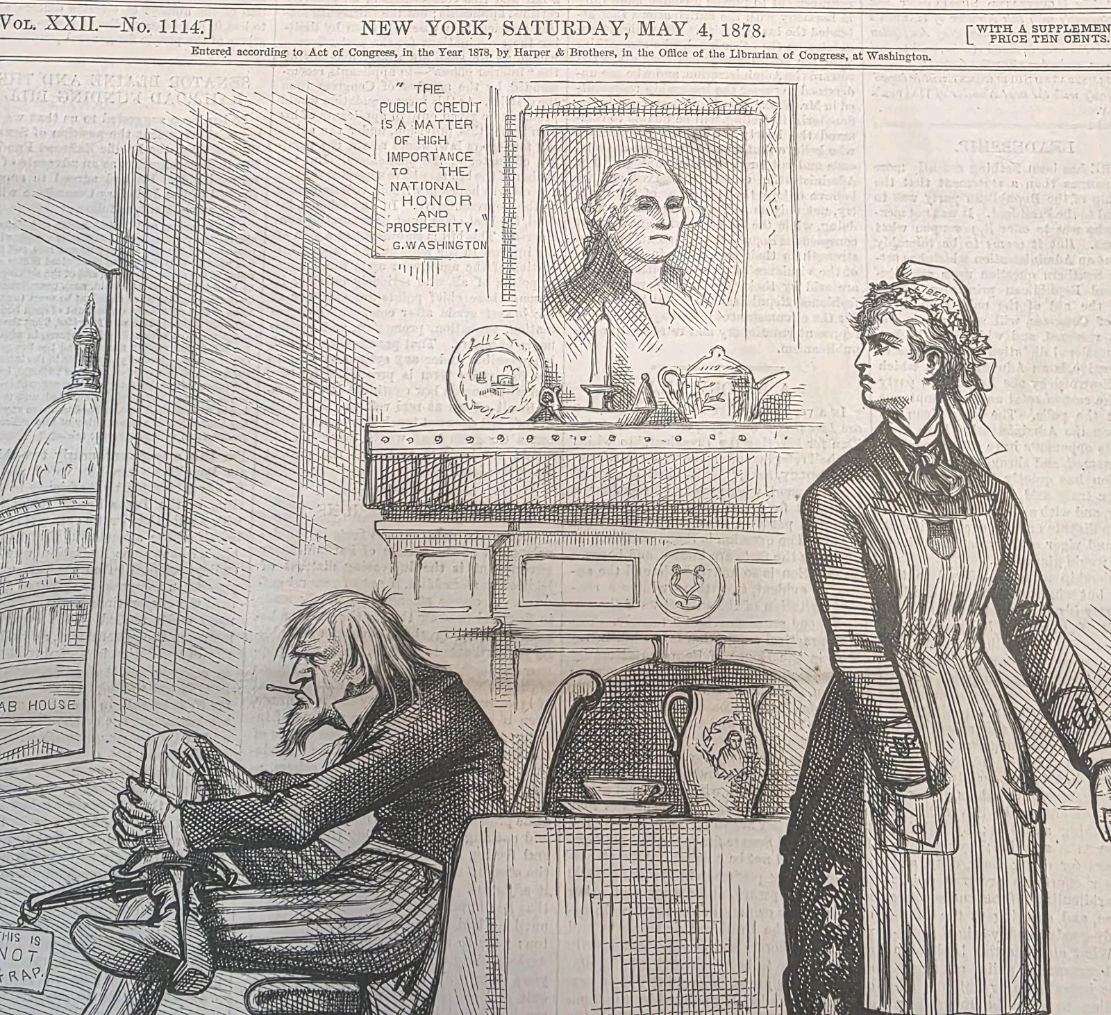 Harpers Weekly May 4, 1878 Full Magazine **Thomas Nast Bears Income Tax Measure*