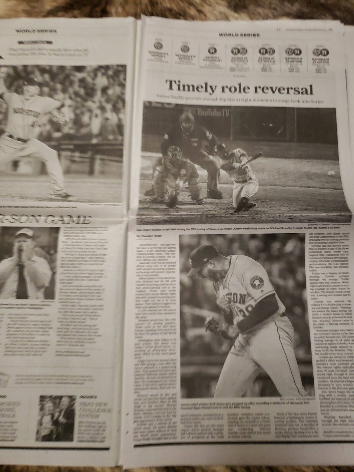 2019 World Series game 3 Houston Chronicle newspaper ASTROS NATIONALS ?? MLB