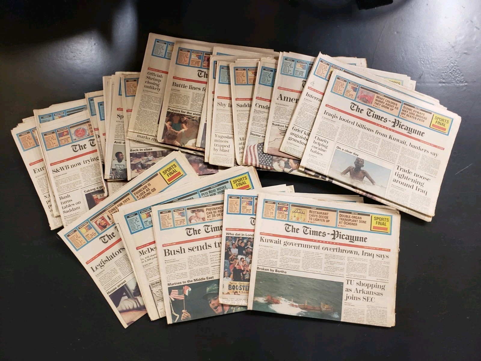 1990 Iraq Invades Kuwait Newspaper Lot Middle East- The Times Picayune