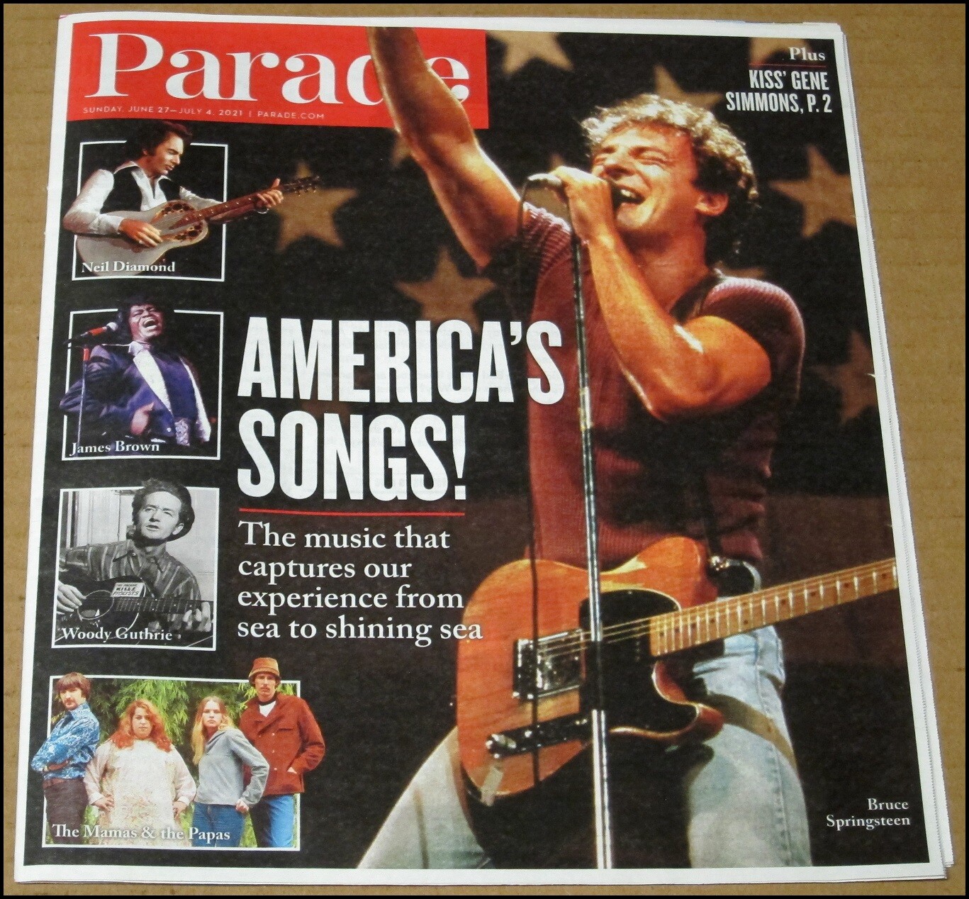 6/27-7/4/2021 Parade Newspaper America’s Songs Bruce Springsteen Neil Diamond
