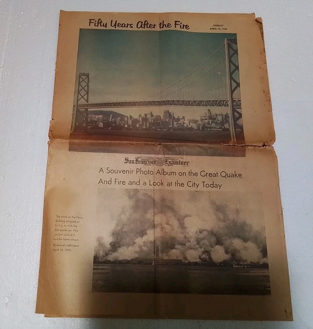 Vintage Lot of San Francisco Examiner Chronicle Newspapers – NOT GOOD CONDITION