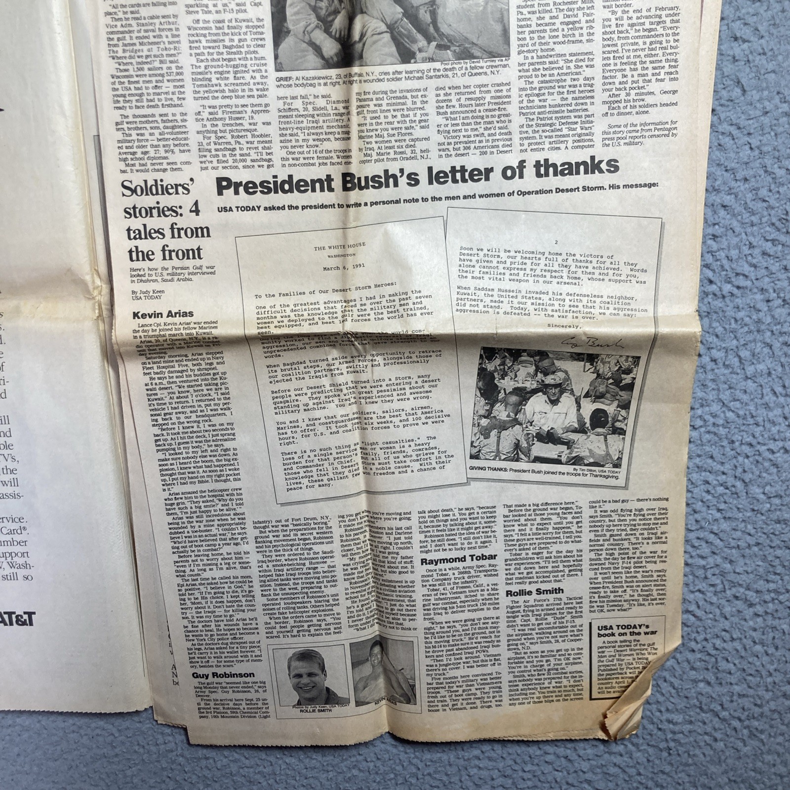 War In Gulf Headlines, Newspaper, USA Today Commemorative Edition March 8, 1991