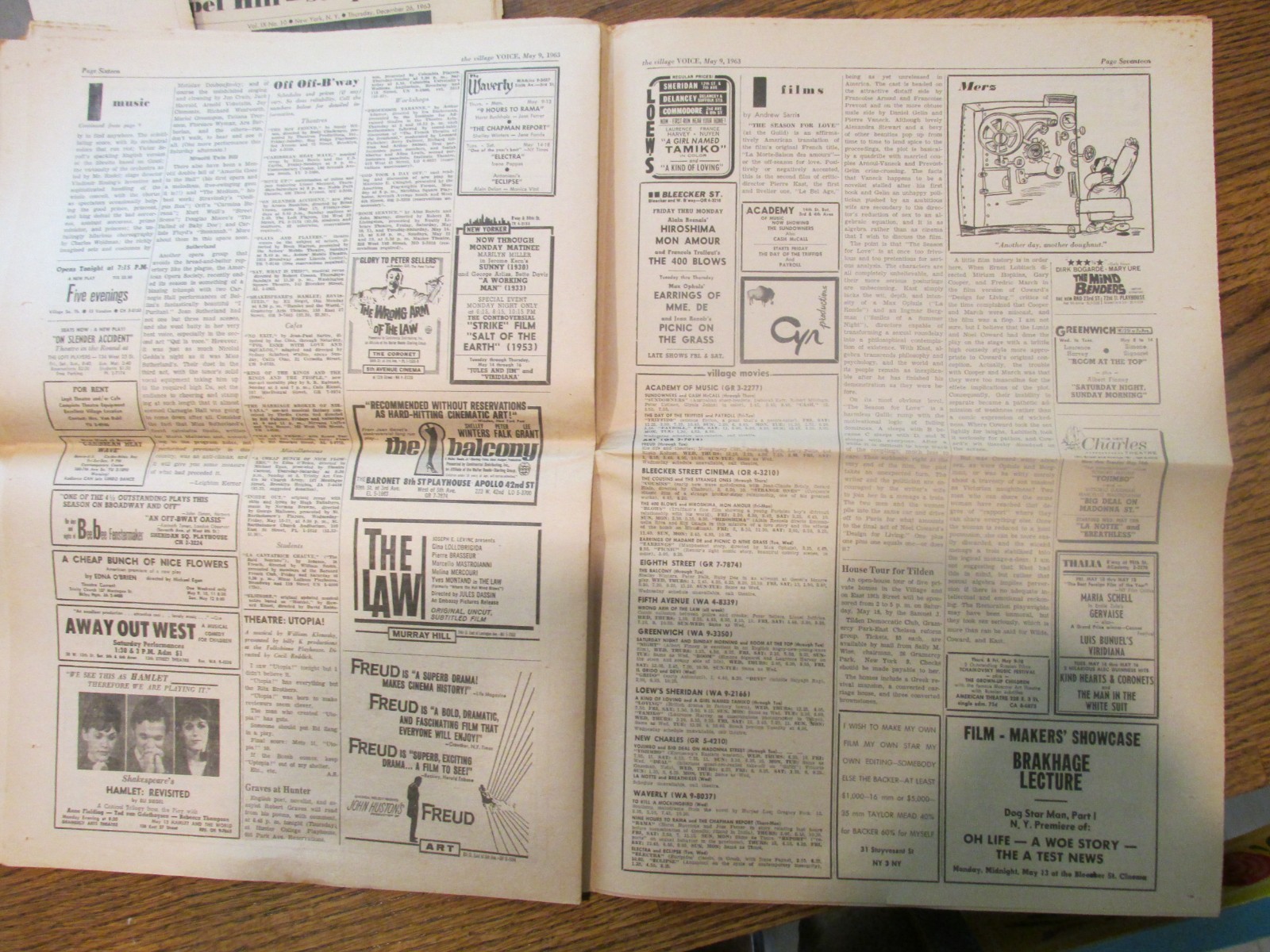 Vintage 1960s Greenwich VILLAGE VOICE Newspaper Lot Politics Art Music Theater a