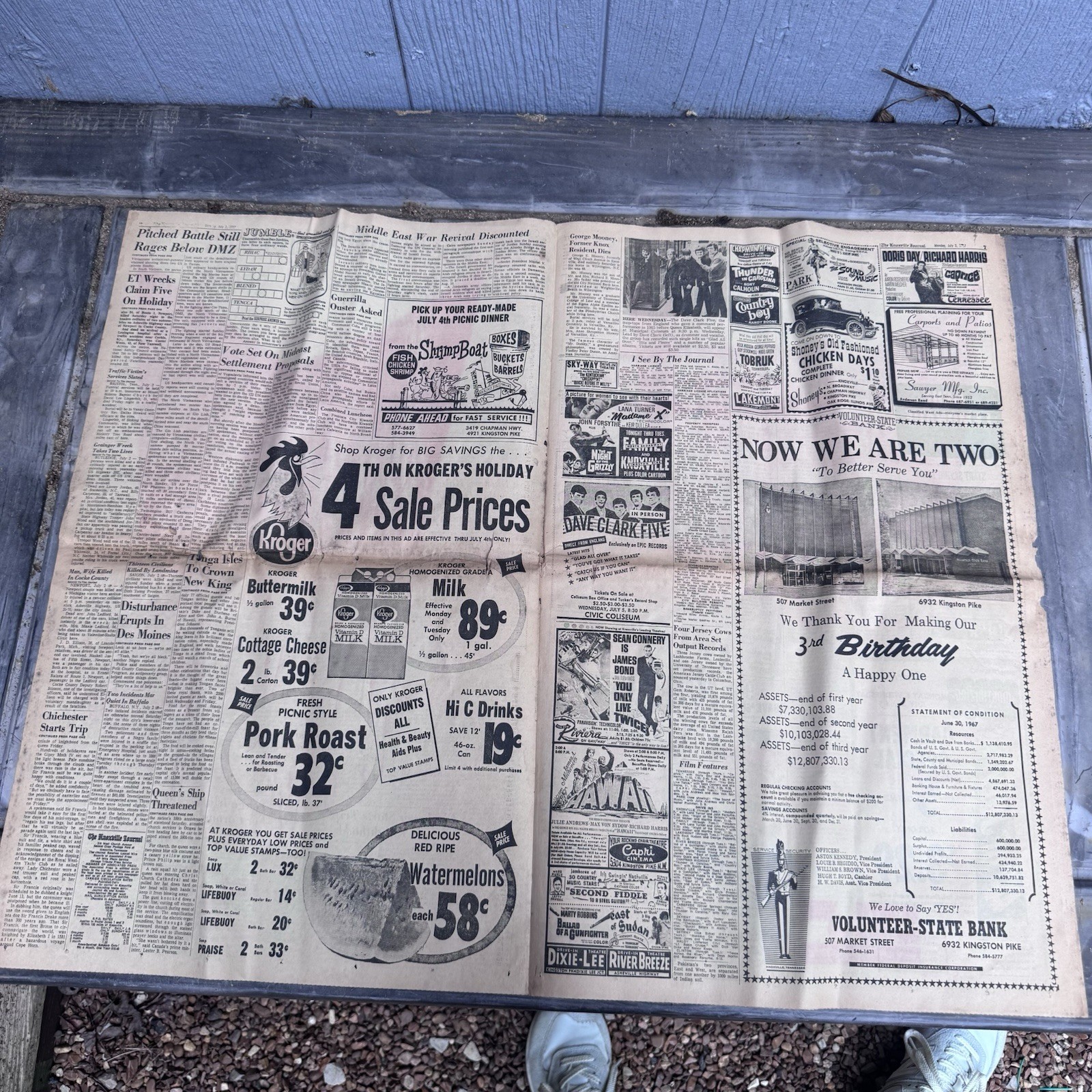 The Knoxville Journal City Edition Knoxville Tennessee Monday July, 3rd 1967