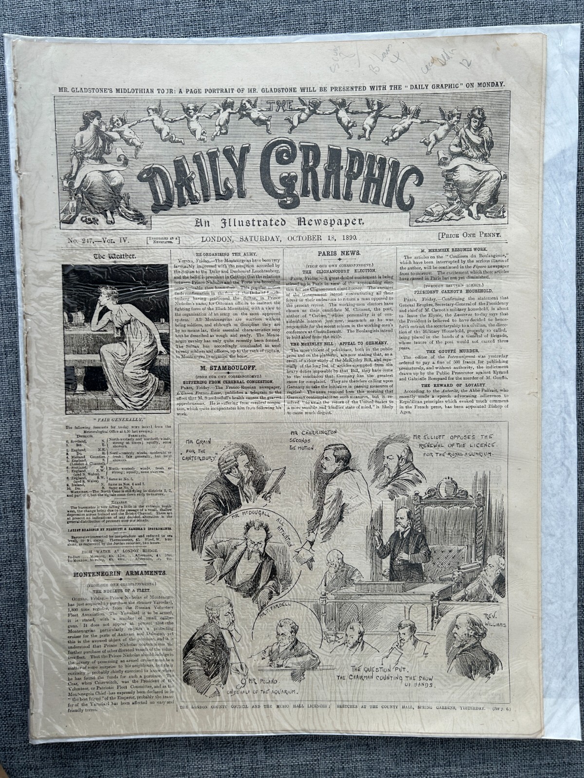 TIPPERARY TRIALS IRELAND NEWSPAPER THE DAILY GRAPHIC 18th OCTOBER 1890 VINTAGE