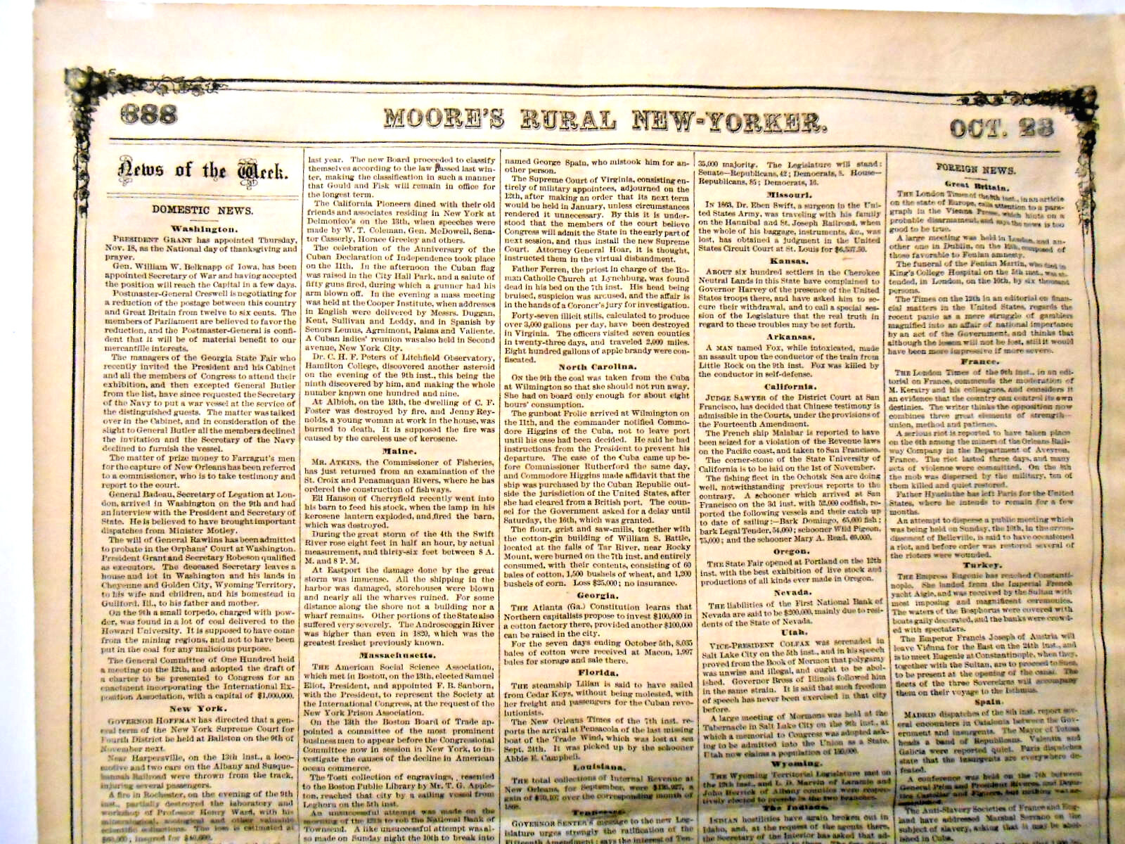 Newspaper RARE & Early U.S. Woman’s Female Suffrage VOTE Cartoon 1869