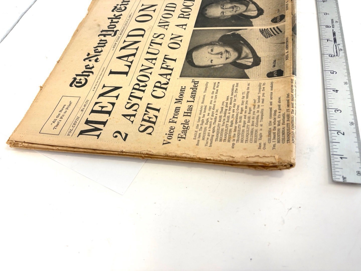 Historic Complete New York Times Newspaper Men Land On Moon July 21 1969 RARE