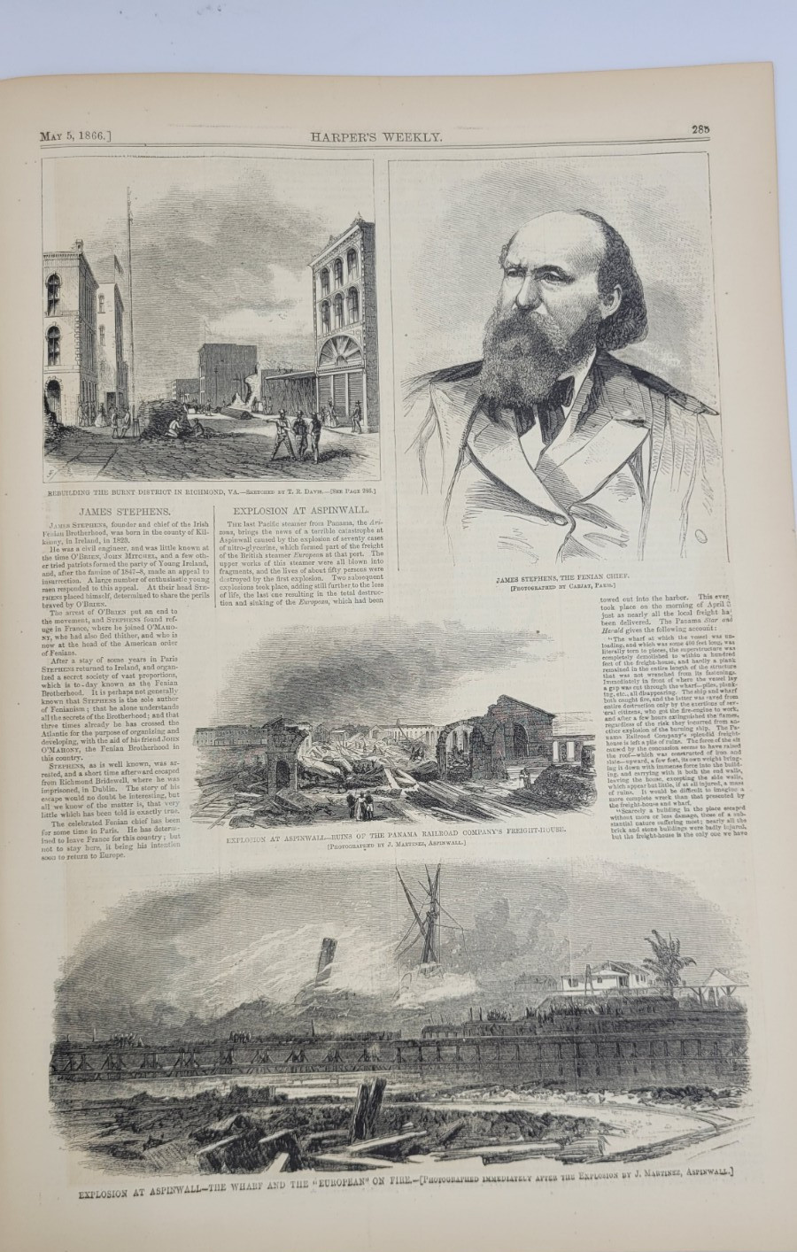 Harper’s Weekly 5/5/1866 Scenes from Memphis Tennessee / Orphanage Memphis Tenn.