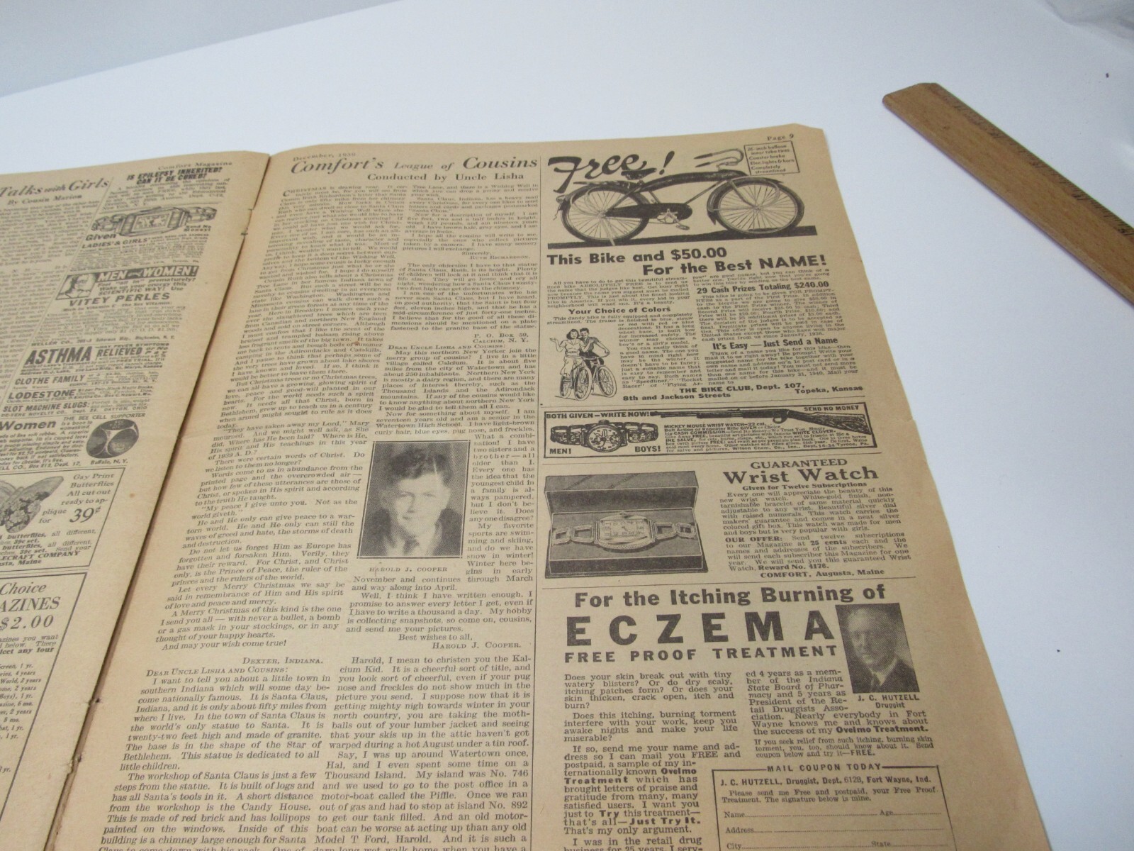 Religious COMFORT December 1939 Peace On Earth Goodwill Toward Men Newspaper-zz