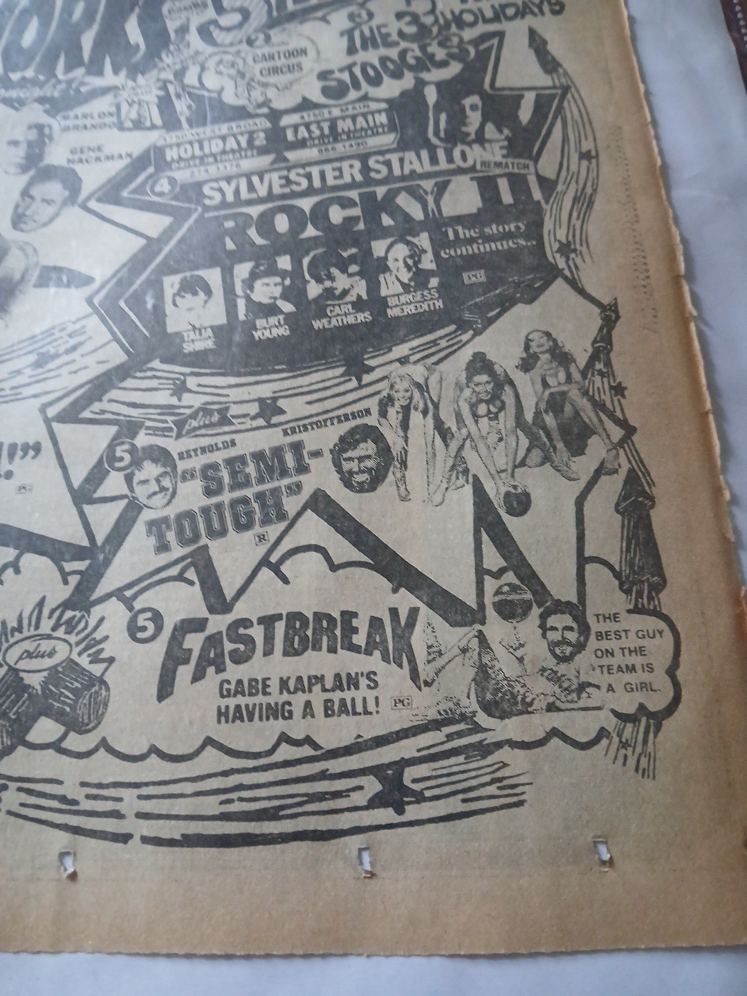 VERY COOL DRIVE IN Newspaper AD 1979 SUPERMAN ROCKY 2 OH GOD THE 3 STOOGES VTG