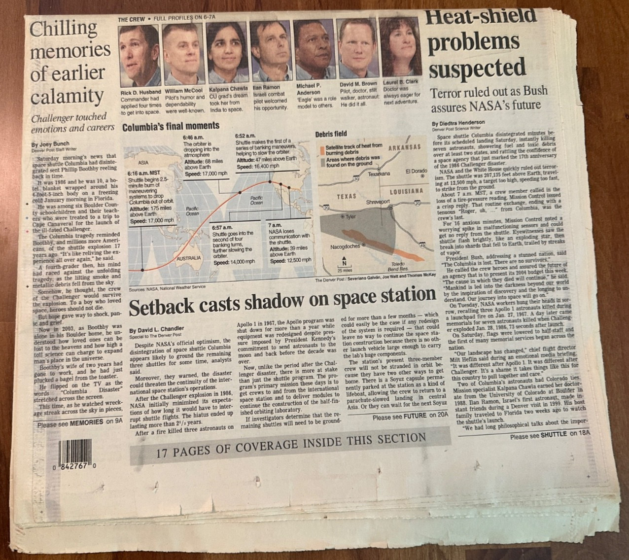 “Columbia is Lost” Headlines Main section: The Denver Post February 2, 2003
