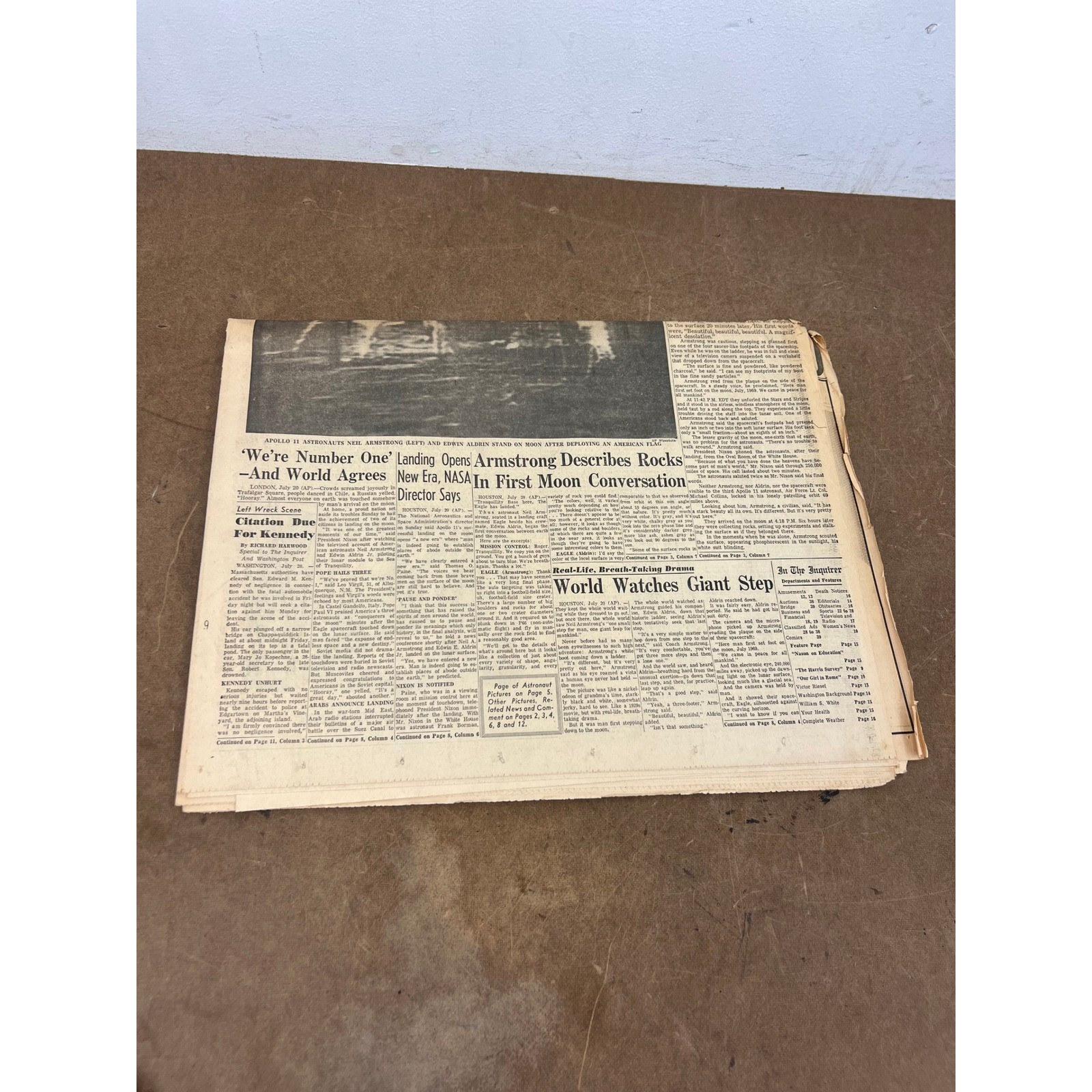 The Philadelphia Inquirer July 21 1969 Newspaper Man Walks On Moon Apollo 11