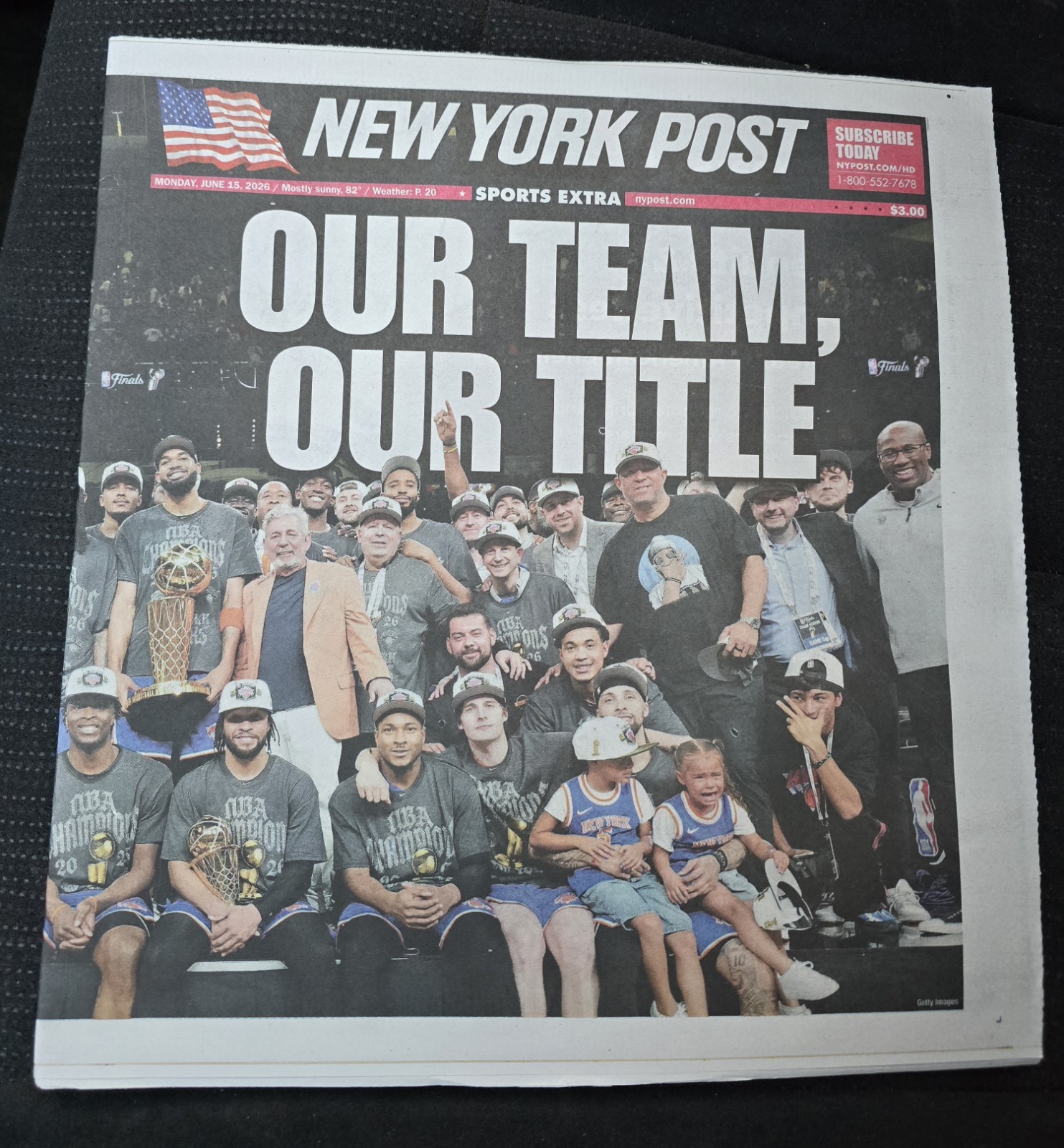 OUR TEAM OUR TITLE! KNICKS WIN NBA FINALS! New York Post 6/15/2026🟠🔵