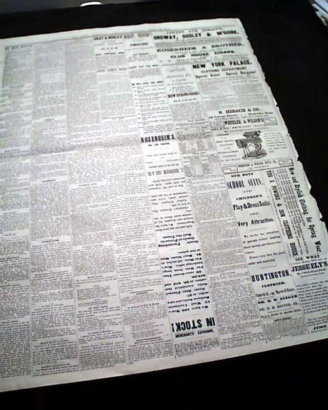 Early NASHVILLE TN Davidson County Tennessee American Southeast 1871 Newspaper