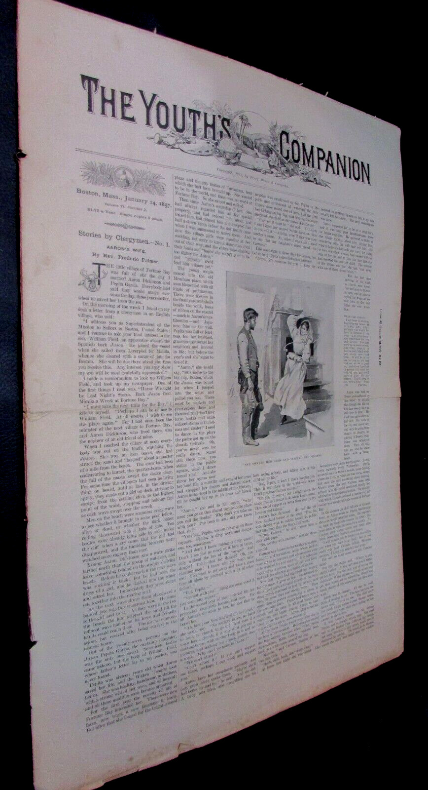 Original Old January 14th 1897 The Youth’s Companion Boston Antique Newspaper