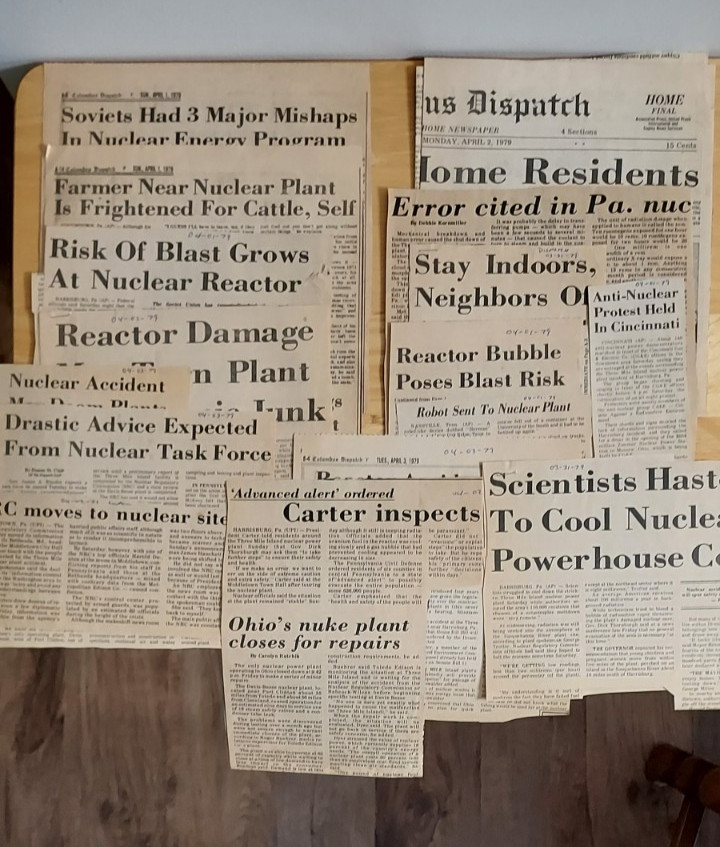 1979 Three Mile Island Nuclear Power Plant Accident Newspaper Articles