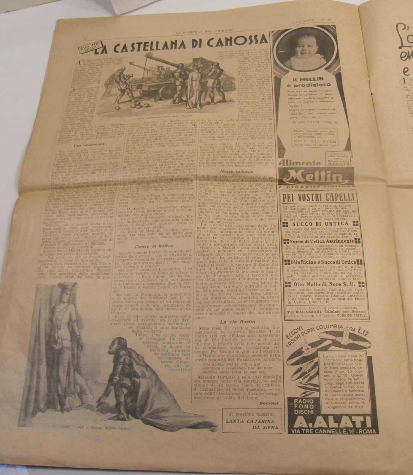 SEPTEMBER 1932 LA DOMENICA DEL CORRIERE ITALIAN NEWSPAPER QUEEN ELENA COVER