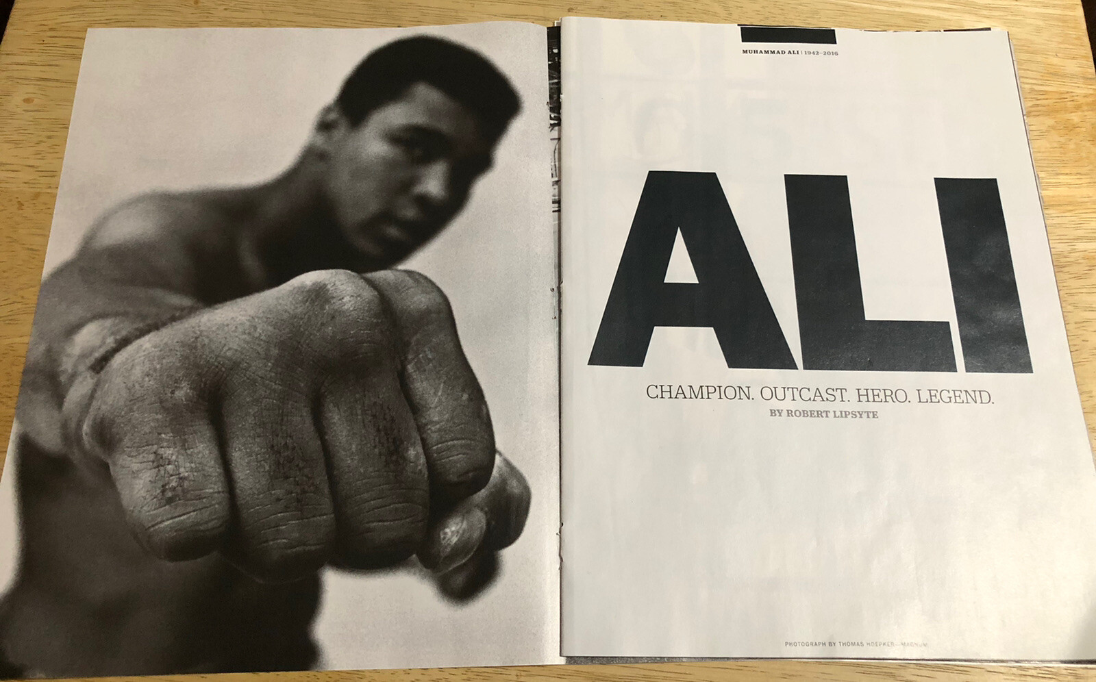 June 2016 Tribute MOHAMMAD ALI – 17-Page Magazine Article Clipping